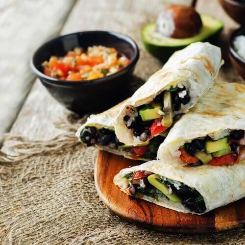 Avocado and Spinach Burrito