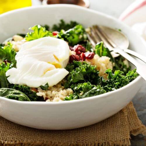 Quinoa and Kale Salad with Raspberry Vinaigrette