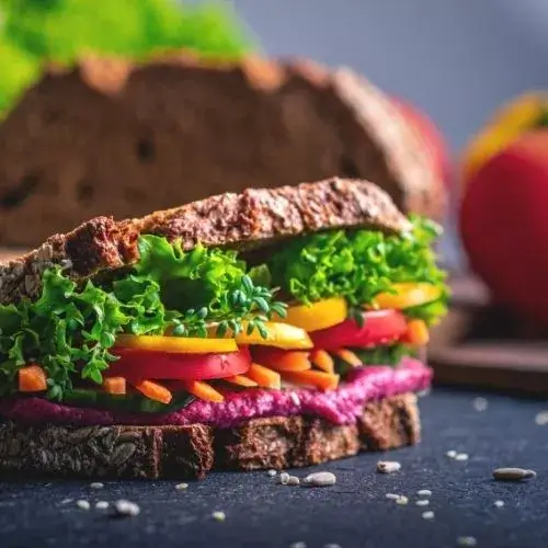 Beetroot And Vegetable Sandwich